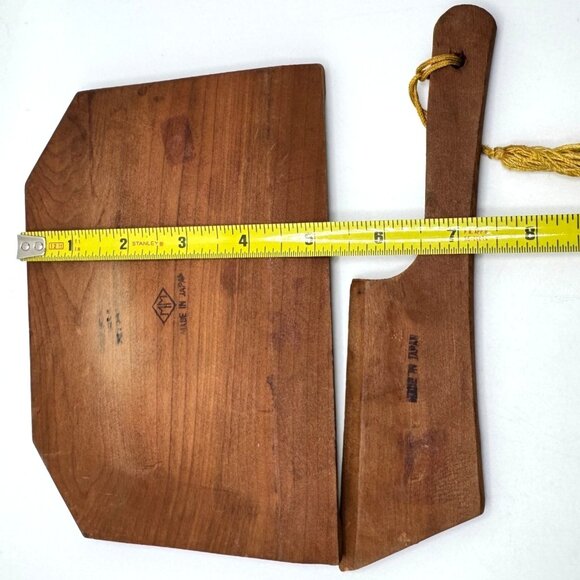 Vtg Hand-Painted Silent Butler Crumb Catcher Scraper Japan Floral Design Wood - Picture 3 of 10